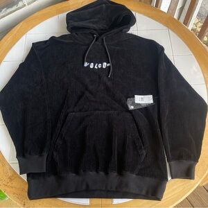 Volcom New Eden Corduroy Hoodie Medium Oversized Skate Grunge Pullover NWT
